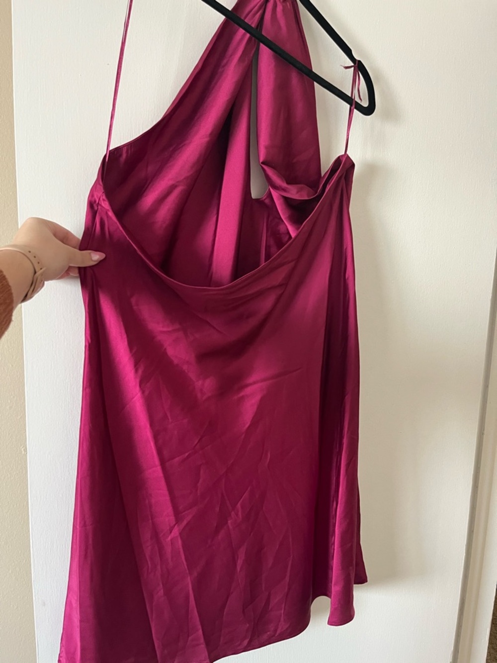 Backless Halter Mini Dress in Fuchsia - Picture 2 of 3